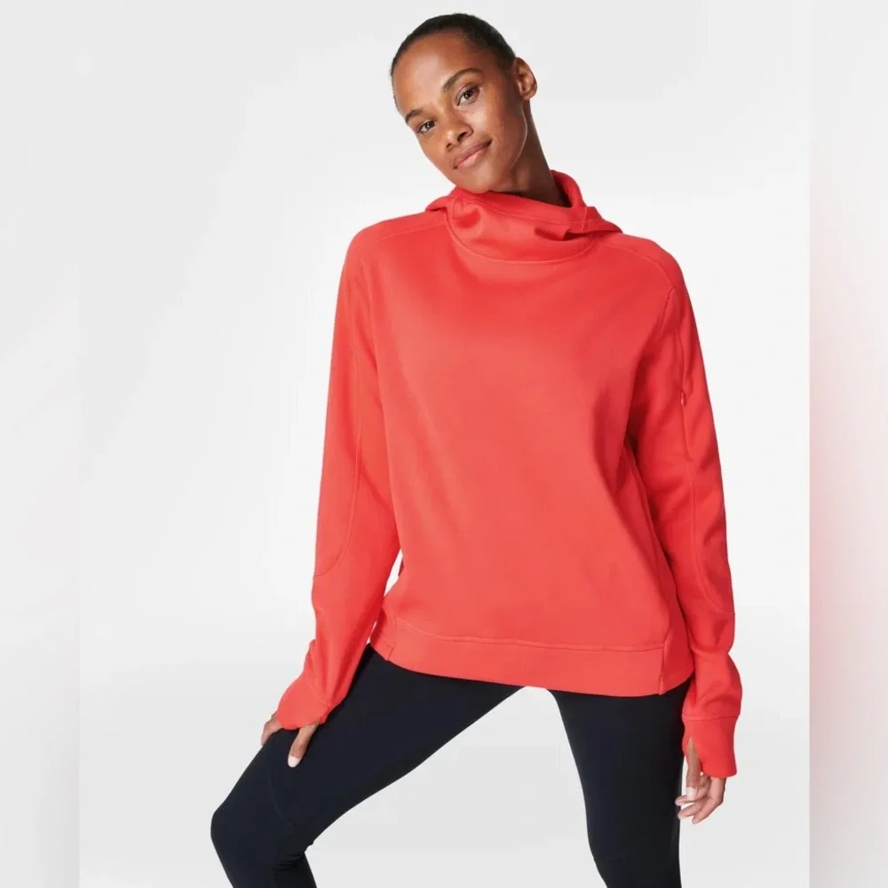 Sweaty Betty Sprinter‎ Run Hoodie in Pentas Red.